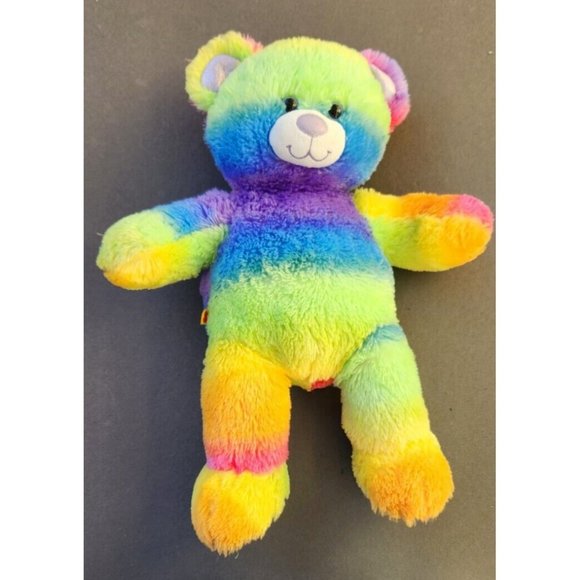 Build A Bear Rainbow Tie Dye Neon Teddy - Picture 1 of 12